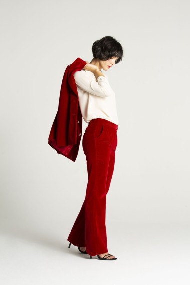 Pantalone Velluto Rosso