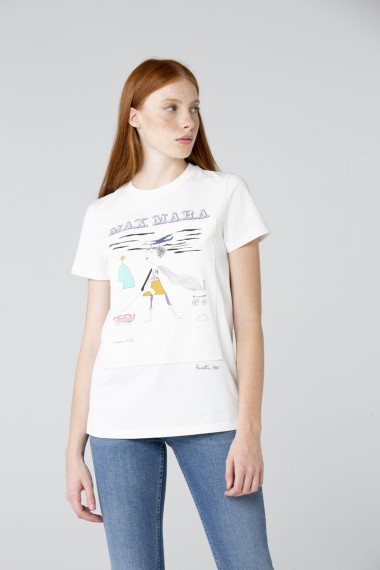 T-shirt bianca con stampa bambina