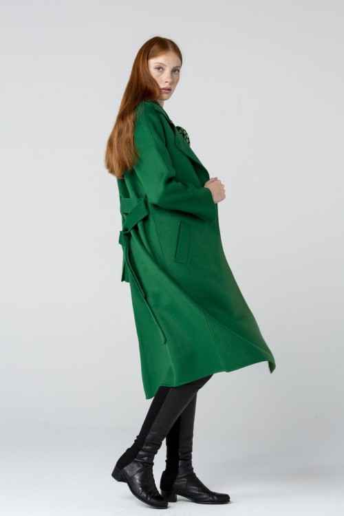 Cappotto verde in lana...