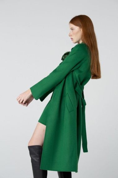 Cappotto verde in lana double face